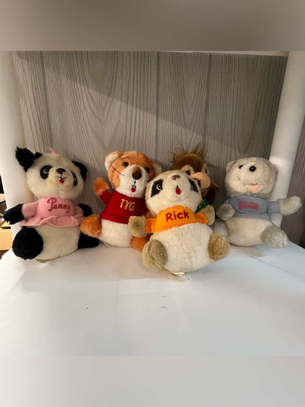 5 Hallmark Cards Shirt Tales Lot Plush Toy 1980's Bogey Digger Tyg Pammy Rick